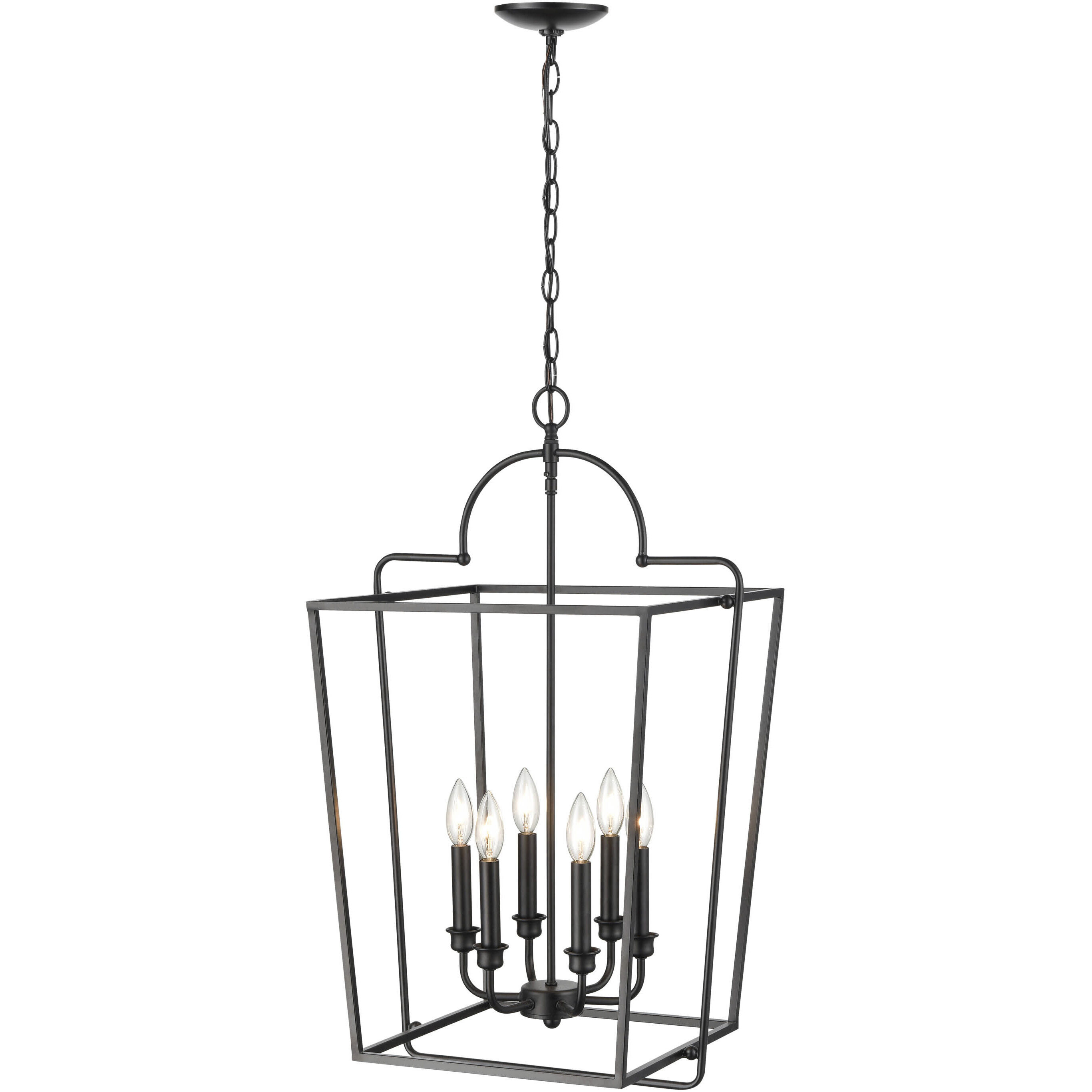 Corona 6 Light 18 inch Matte Black Pendant Ceiling Light